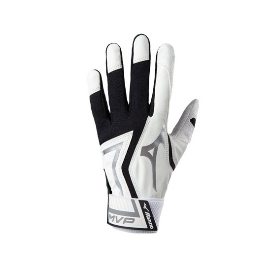 Mizuno MVP Adult Baseball Batting Gloves Férfi Fekete | TNZF-24653