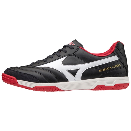 Mizuno Morelia Sala Classic IN Focicipő Férfi Fekete / Fehér / Piros | ITQD-20945