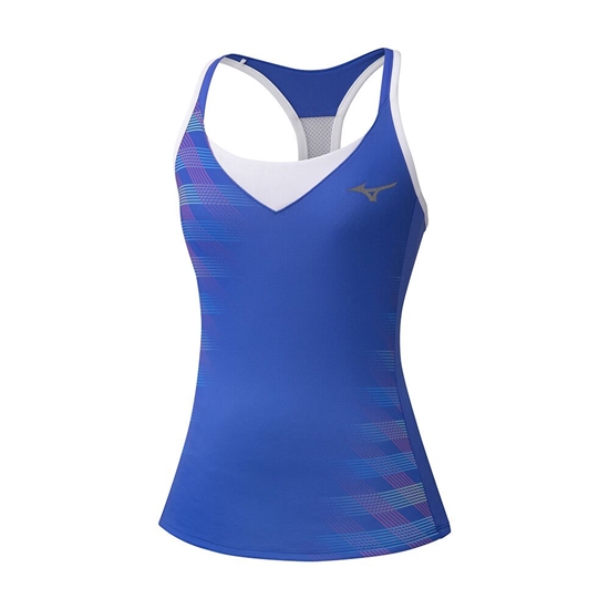 Mizuno Printed Tank Top Női Kék | HOUQ-18427