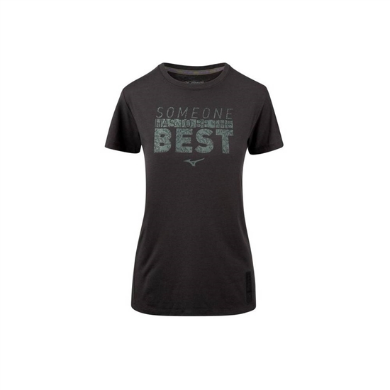 Mizuno Ronda Rousey Graphic T shirts Női Fekete | BOQZ-61034