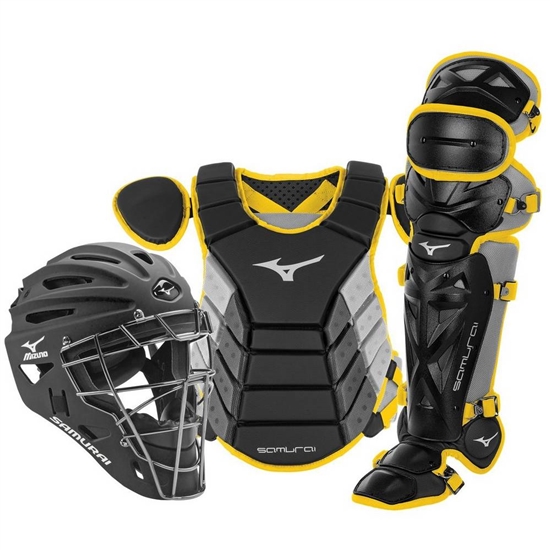 Mizuno Samurai Adult 15" Baseball Boxed Set Catchers Gear Férfi Fekete / Sárga | EKBN-51629