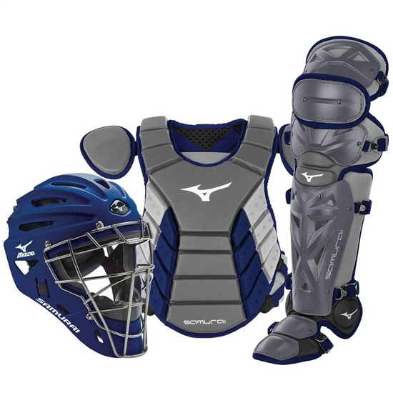 Mizuno Samurai Adult 15" Baseball Boxed Set Catchers Gear Férfi Szürke / Sötétkék | NJAK-71248