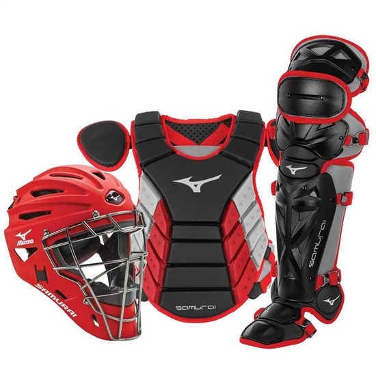 Mizuno Samurai Adult 16" Baseball Boxed Set Catchers Gear Férfi Fekete / Piros | KRUV-08392