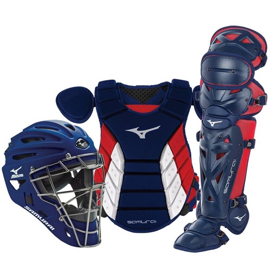 Mizuno Samurai Adult 16" Baseball Boxed Set Catchers Gear Férfi Sötétkék / Piros | TXIJ-91827