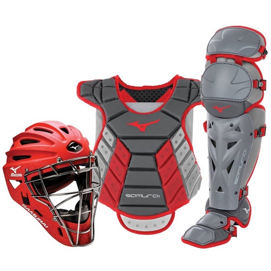 Mizuno Samurai Boxed Set 13-14" Catchers Gear Női Szürke / Piros | BHIT-30196