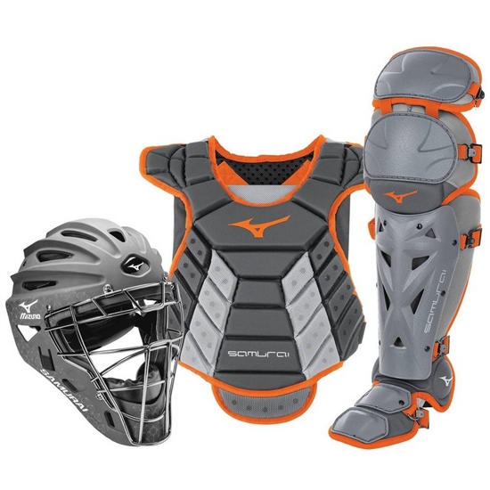 Mizuno Samurai Boxed Set 13-14" Catchers Gear Női Szürke / NarancsSárga | SBFH-08216