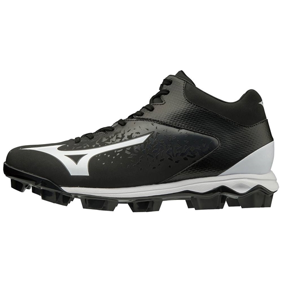 Mizuno Select Nine TPU Mid Molded Baseball Cipő Férfi Fekete / Fehér | FESN-27840