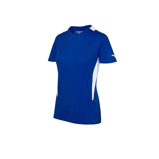 Mizuno Softball Crew Neck Jersey Női Királykék / Fehér | DXTR-06143