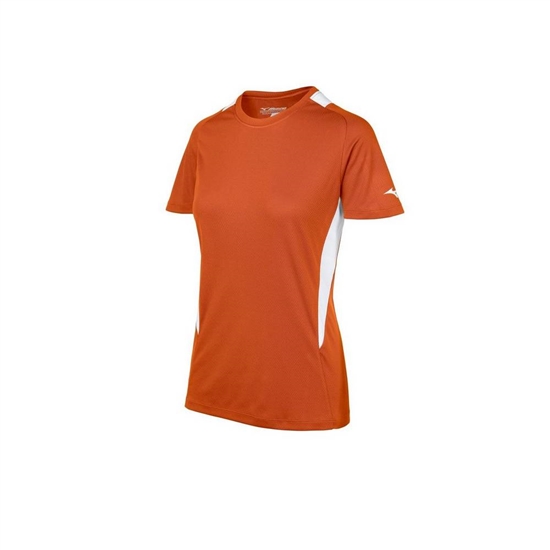 Mizuno Softball Crew Neck Jersey Női NarancsSárga / Fehér | SMNB-27084