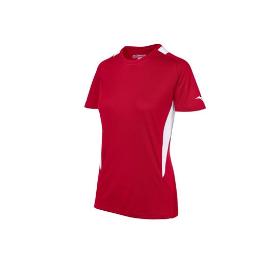 Mizuno Softball Crew Neck Jersey Női Piros / Fehér | JPVN-45089