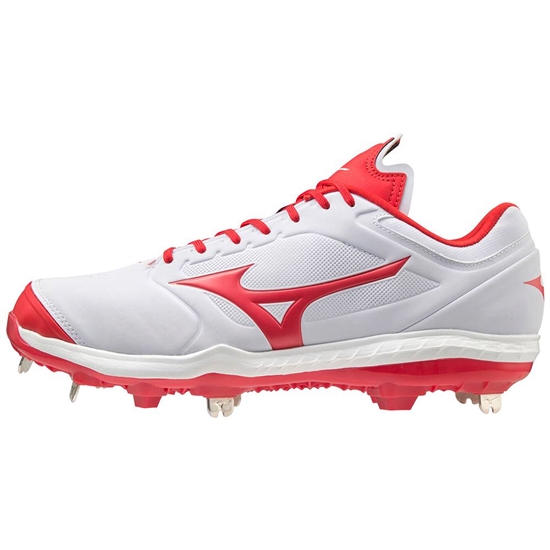 Mizuno Sweep 5 Mid Metal Softball Cipő Női Fehér / Piros | HSJI-39176