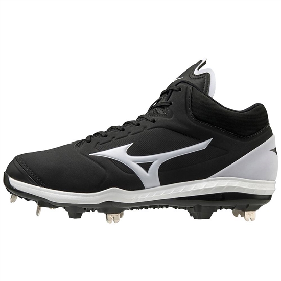 Mizuno Sweep 5 Mid Metal Softball Cipő Női Fekete / Fehér | RUJG-96048