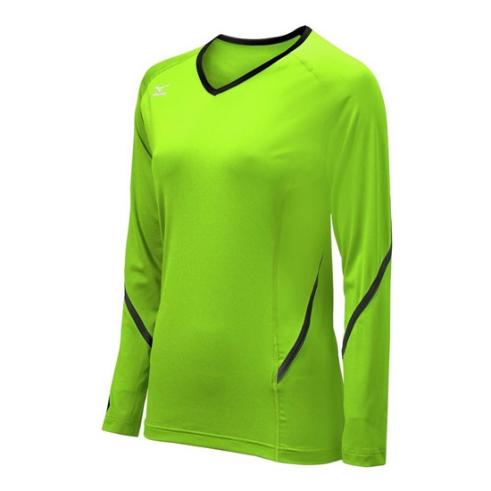 Mizuno Techno Generation Long Sleeve Volleyball Jersey Női Zöld / Fekete | TEUX-65981