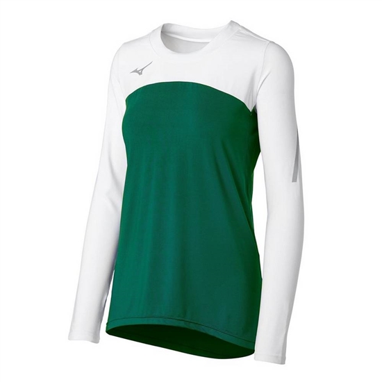 Mizuno Techno VII Long Sleeve Volleyball Jersey Női Zöld / Fehér | EYBJ-97251