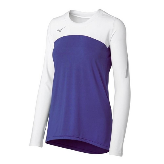 Mizuno Techno VII Long Sleeve Volleyball Jersey Női Lila / Fehér | VDLU-20867