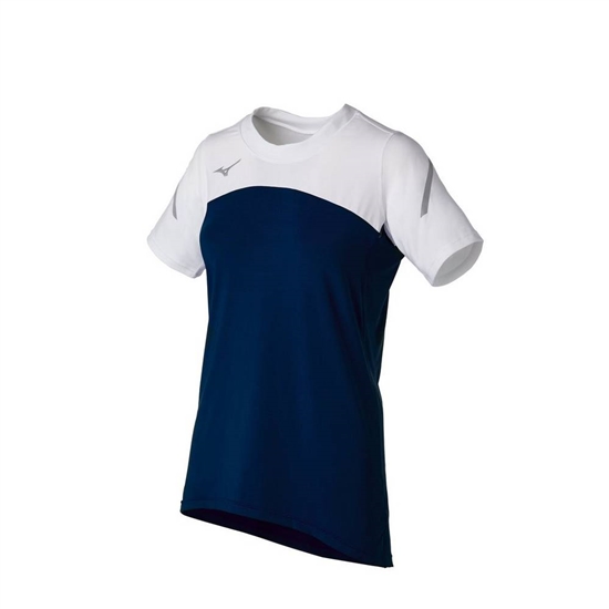 Mizuno Techno VII Rövid Sleeve Jersey Női Sötétkék / Fehér | CGTF-38409