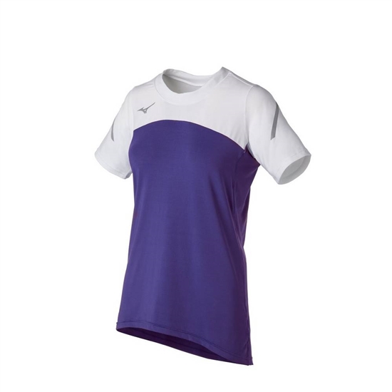 Mizuno Techno VII Rövid Sleeve Jersey Női Lila / Fehér | RXKG-95107