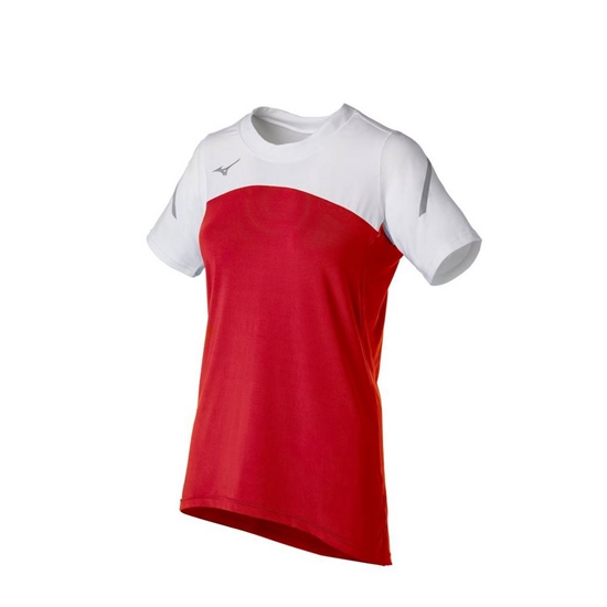 Mizuno Techno VII Rövid Sleeve Jersey Női Piros / Fehér | WRMG-50678