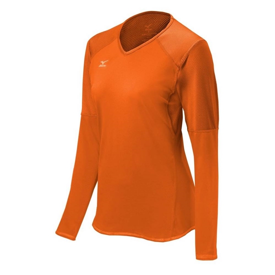 Mizuno Techno VI Long Sleeve Volleyball Jersey Női NarancsSárga | AOQC-04315