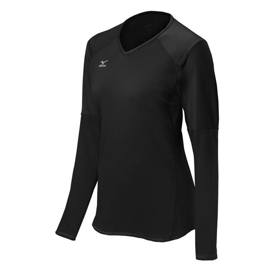 Mizuno Techno VI Long Sleeve Volleyball Jersey Női Fekete | IHME-96287