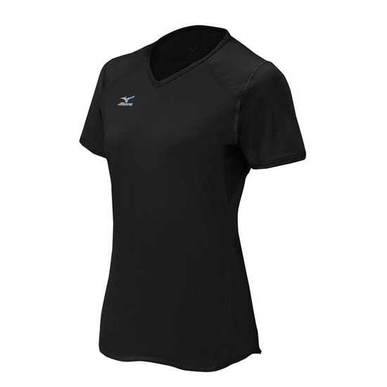 Mizuno Techno VI Rövid Sleeve Volleyball Jersey Női Fekete | SQUA-82476