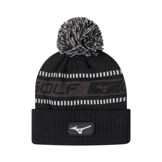 Mizuno Tour Knit Pom Winter Hat Férfi Fekete / Szürke | IYDH-58693