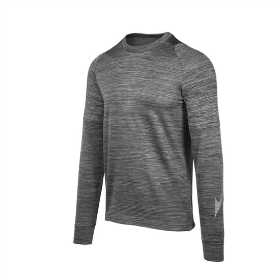 Mizuno Velocity Long Sleeve Crew T shirts Férfi Szürke | NXLS-72630