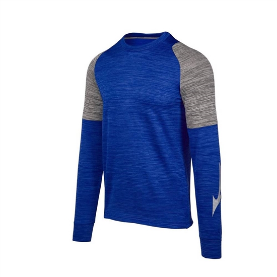 Mizuno Velocity Long Sleeve Crew T shirts Férfi Királykék | WPVU-39842