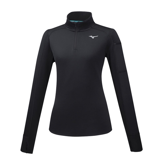 Mizuno Vortex Warmalite HZ Running Tops Női Fekete | ROCB-13497