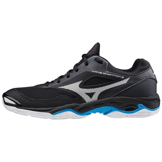 Mizuno WAVE PHANTOM 2 Kézilabda Cipő Női Fekete / Fehér / Kék | KTCB-94706