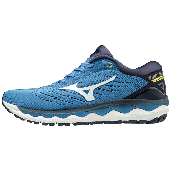 Mizuno WAVE SKY 3 Futócipő Férfi Kék / Fehér / Sárga | HSAC-05814