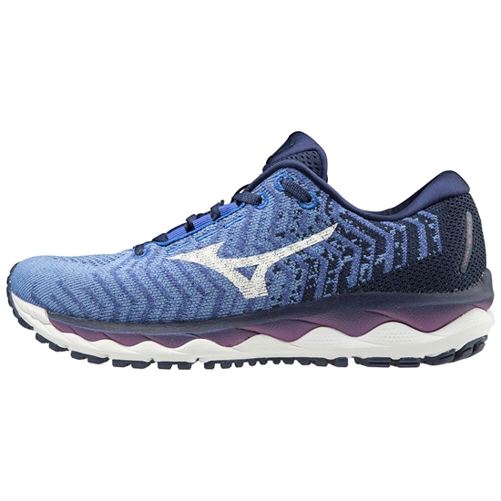 Mizuno WAVE SKY WAVEKNIT 3 Futócipő Női Kék / Lila | OQWG-40639