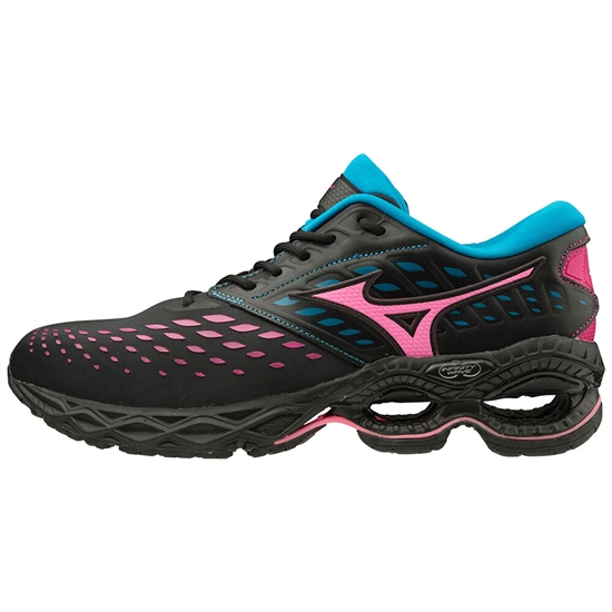 Mizuno Wave Creation LS Tornacipő Férfi Fekete / Rózsaszín / Kék | QZOD-89326