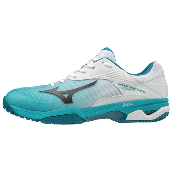 Mizuno Wave Exceed Tour 3 AC Teniszcipő Férfi Fehér / PávaKék | IFSM-86309