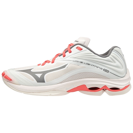 Mizuno Wave Lightning Z6 Röplabda Cipő Női Fehér / Korall | ONAP-14603