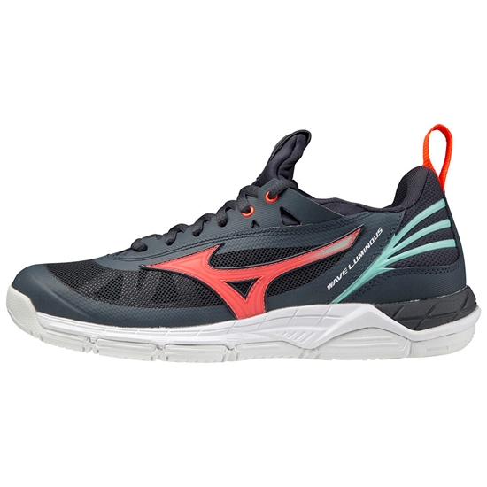 Mizuno Wave Luminous Röplabda Cipő Női Sötétkék / Korall | WEPM-64795