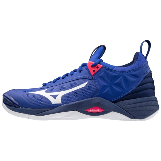 Mizuno Wave Momentum Röplabda Cipő Férfi Kék / Fehér / Rózsaszín | NHLS-82936