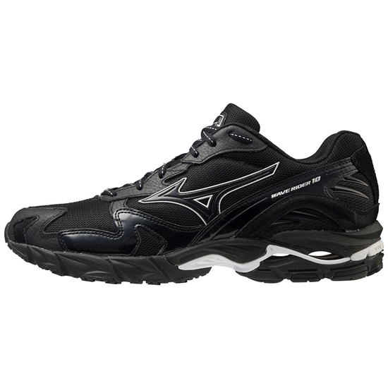 Mizuno Wave Rider 10 Kuro Tornacipő Férfi Fekete | CVGX-17503