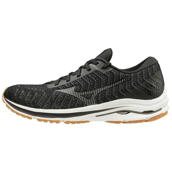 Mizuno Wave Rider 24 WAVEKNIT 2E Wide Futócipő Férfi Fekete / SötétSzürke | SEPN-13085