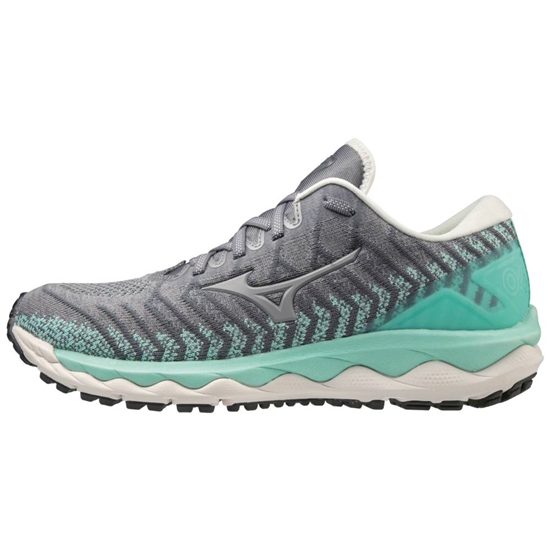 Mizuno Wave Sky 4 WAVEKNIT Futócipő Női Szürke / Türkiz | ERBI-93140