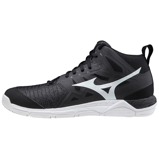 Mizuno Wave Supersonic 2 Mid Röplabda Cipő Férfi Fekete / Fehér / Szürke | QIDM-74629