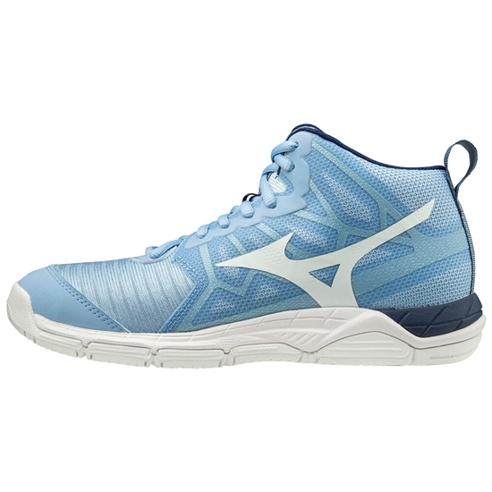 Mizuno Wave Supersonic 2 Mid Röplabda Cipő Női Kék / Fehér | UCYF-83964